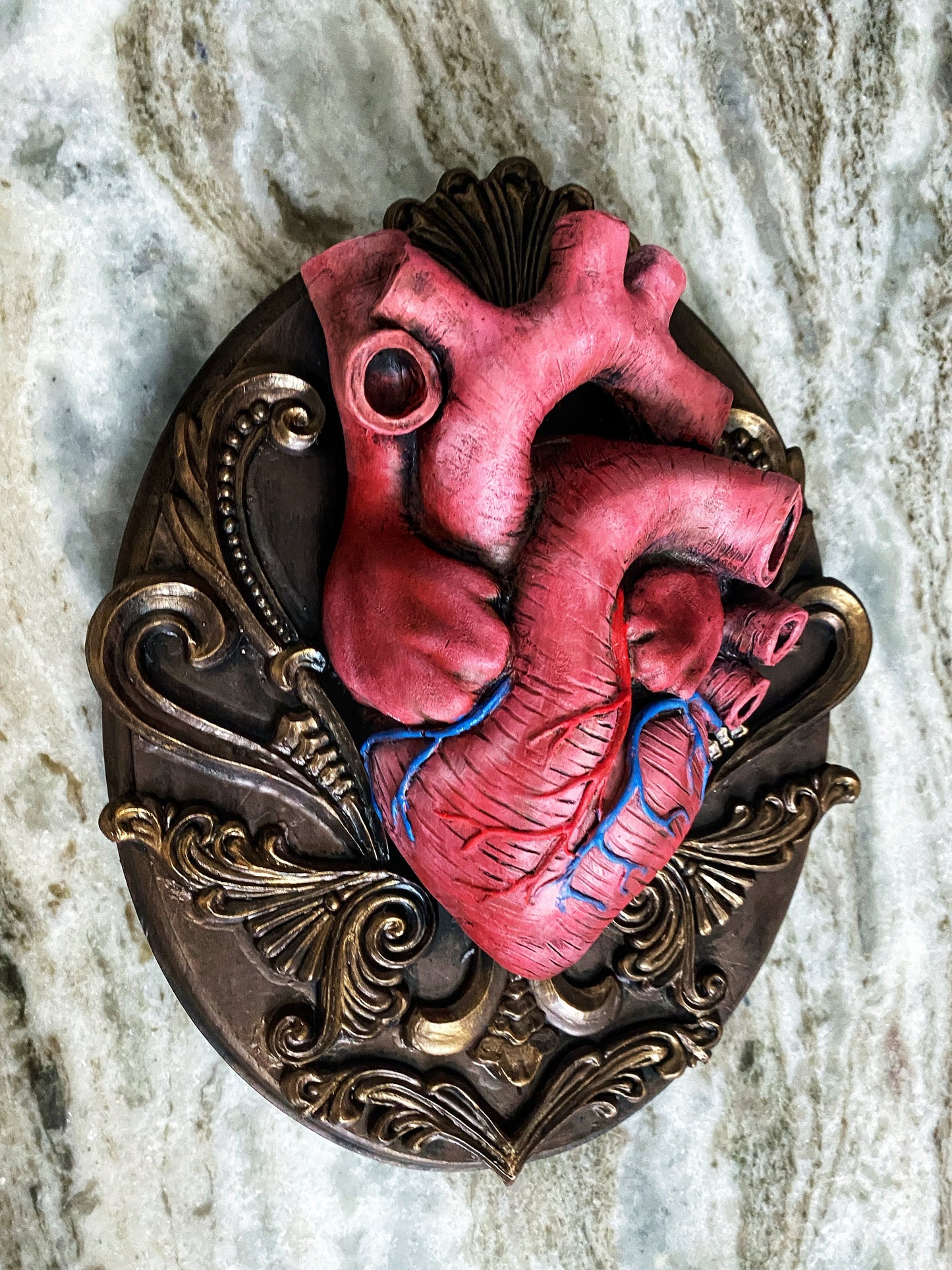 Anatomical Human Heart Wall Plaque