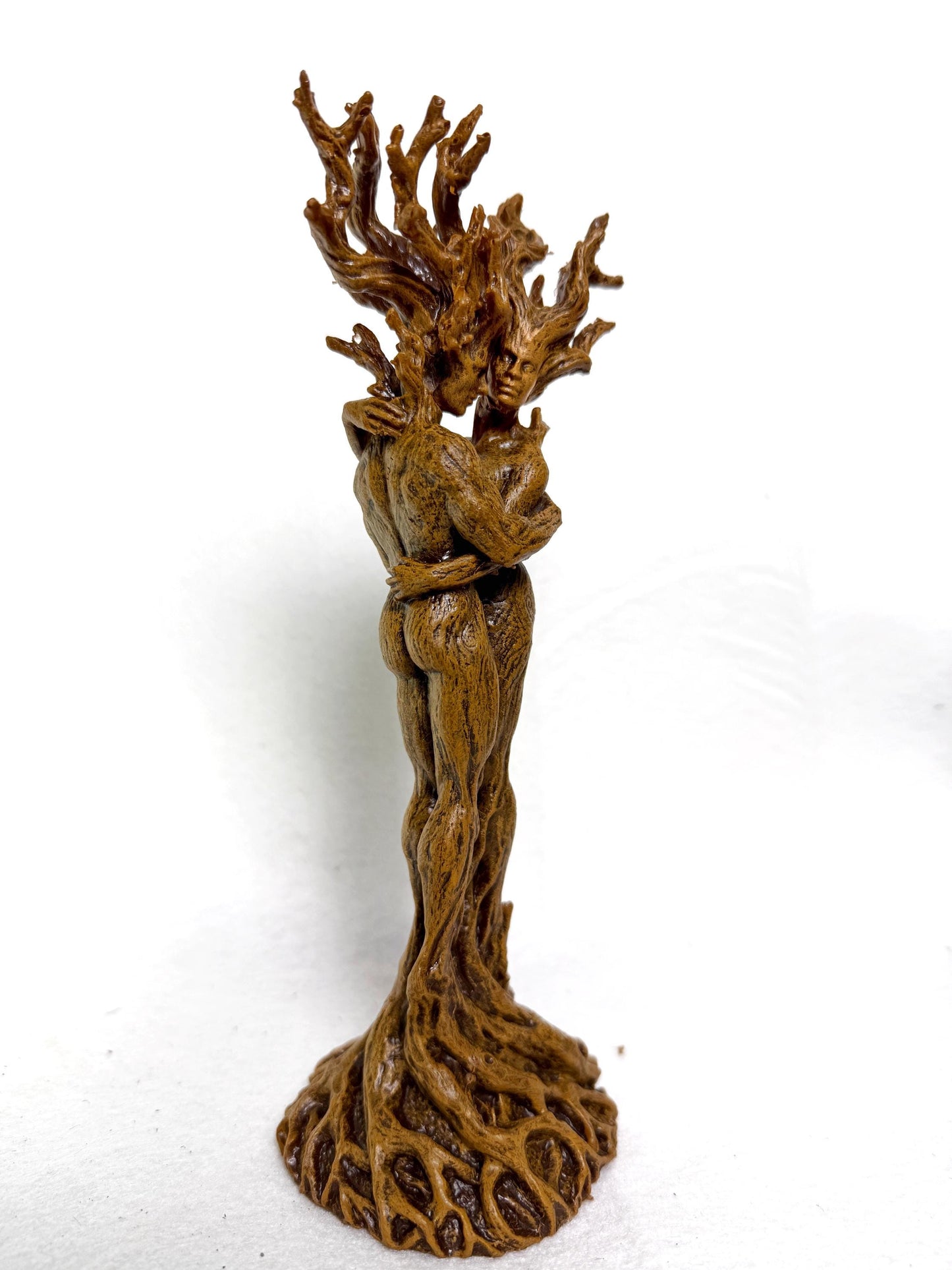 Amor Silvanus: Embracing Dryads Statue, Half Scale | Mythical Forest Creature Figurine | Woodland Tree Spirit Couple, Fantasy Art Home Decor