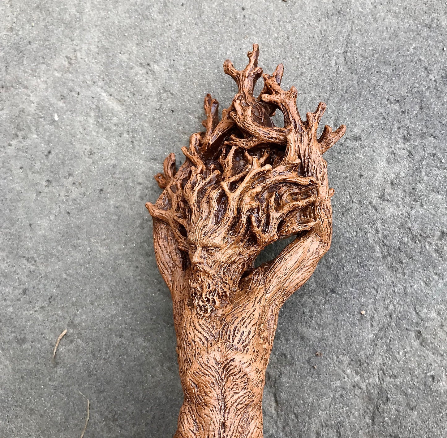 Green Man/ Cernunnos Hand Painted Resin Sculpture | Mythical Forest Creature Figurine | 9” Woodland God Altar Statue for Nature Lovers