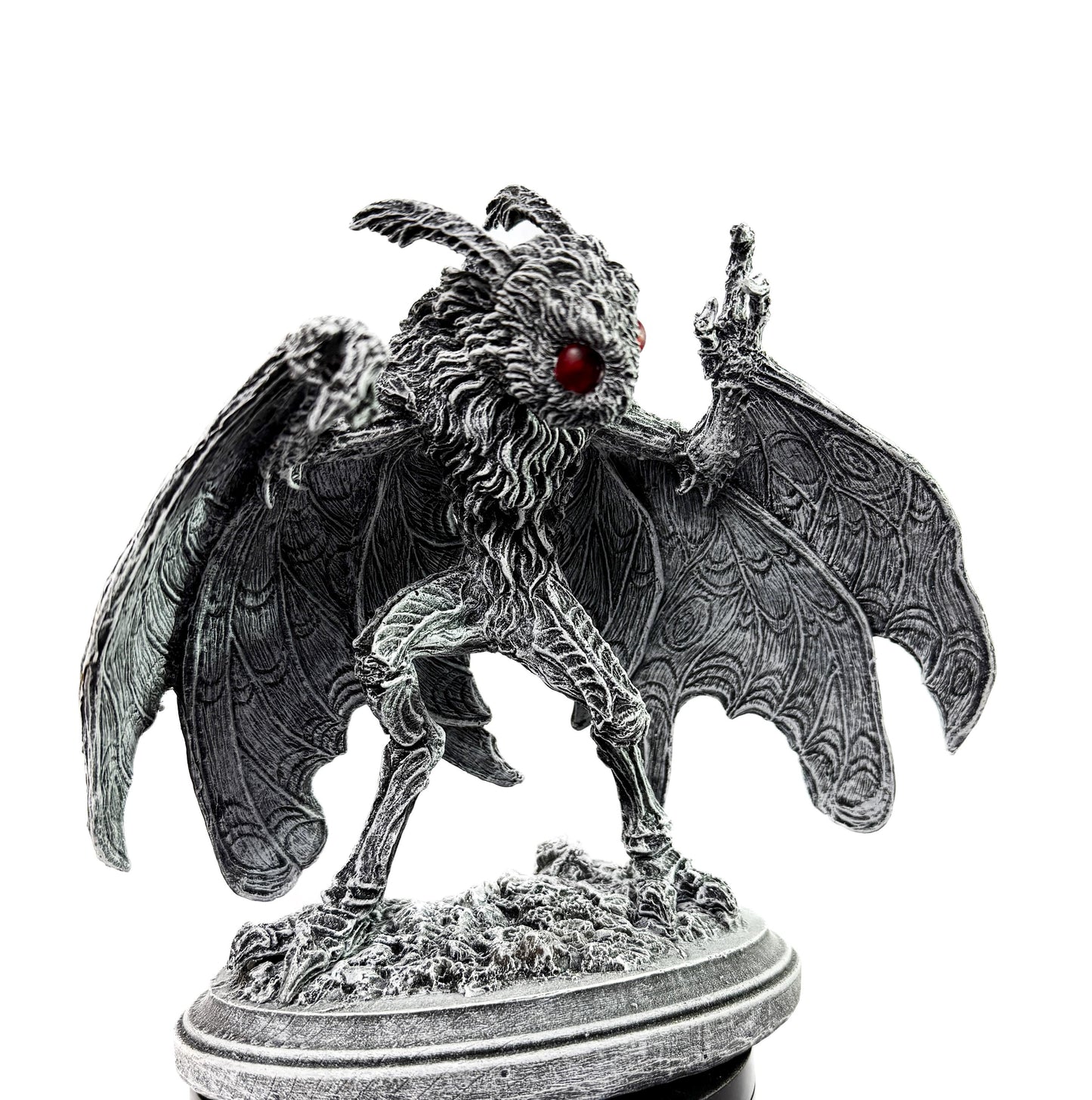 Mothman Statue, Hand Painted Resin Sculpture | Cryptozoology Creature Figurine | Urban Legend Moth Man Monster Figurine, Horror Art Decor
