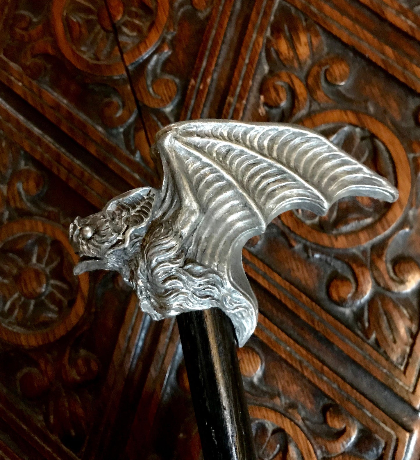 Vampire Bat Cane, Hand Sculpted Walking Stick | Victorian Gothic Cane |Dark Fantasy Cosplay Vampire Bat Cane, Halloween and Gothic Accessory