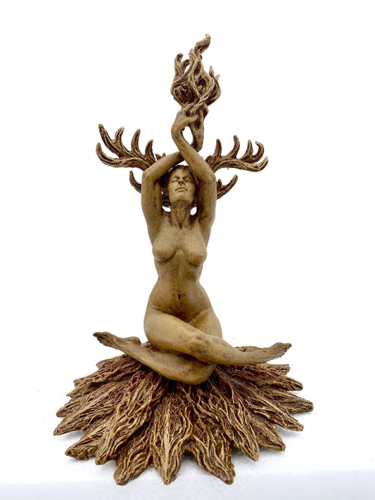 Prakrit Shakti: The Awakening Spirit, Hand Painted Resin Statue |  Mythical Yoga Meditation Figurine | Goddess Altar Statue for Yoga Lovers