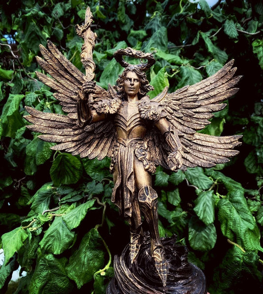Saint Michael the Archangel Statue | Mythological Figurine | Myths and Legends Character Statue| Guardian Angel Statue for Gothic Home Decor