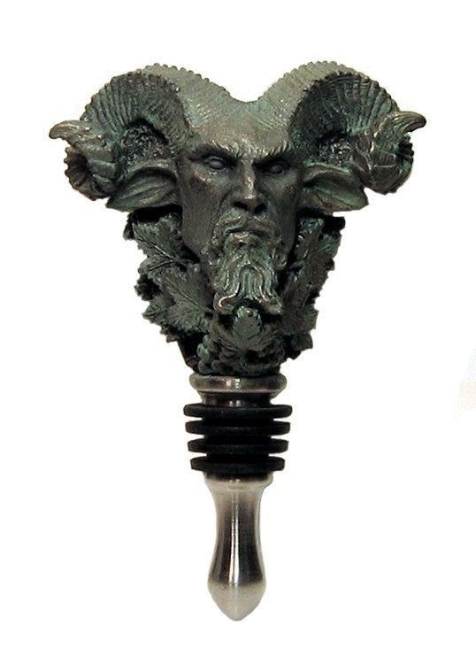 Satyr Winestopper, Hand Sculpted Resin | Mythic Fantasy Art Barware | Legendary Dionysus  Bottle Stopper | Fantasy Wine and Barware Gift