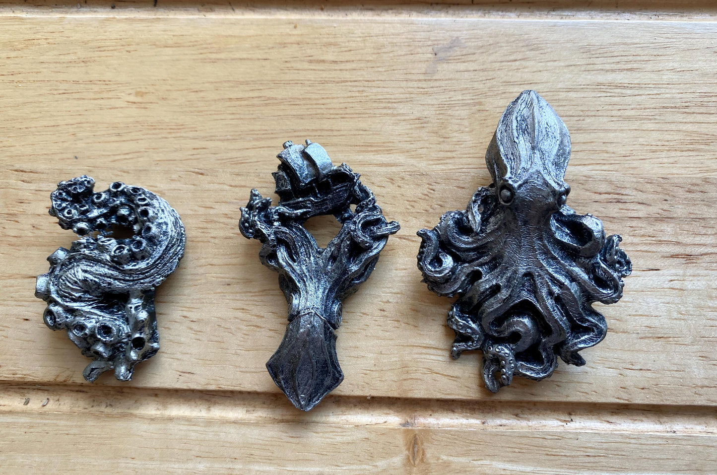 Set of Kraken Magnets- Octopus, Squid, Tentacle | Hand Painted Resin Sculpture | Nautical Decor| Kraken Magnets for Fantasy and Gothic Decor