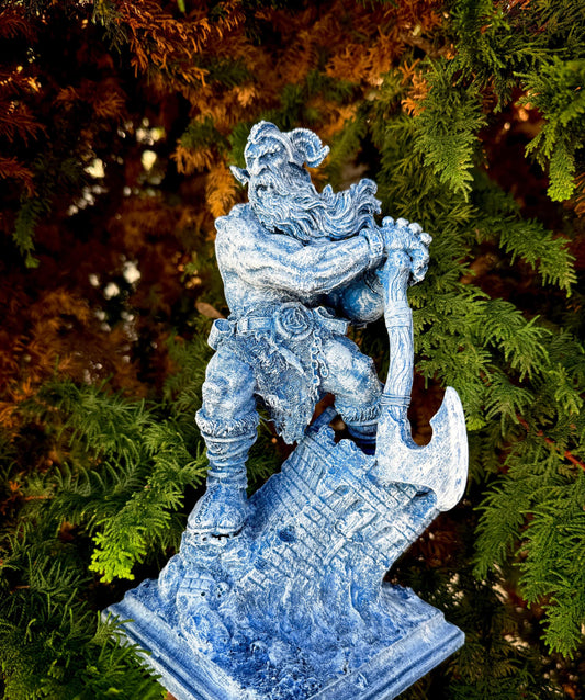 Frost Giant Statue, Hand Painted Resin Sculpture | Mythical Viking Creature Figurine | Legendary Norse Mythology Figurine. Fantasy Art Decor