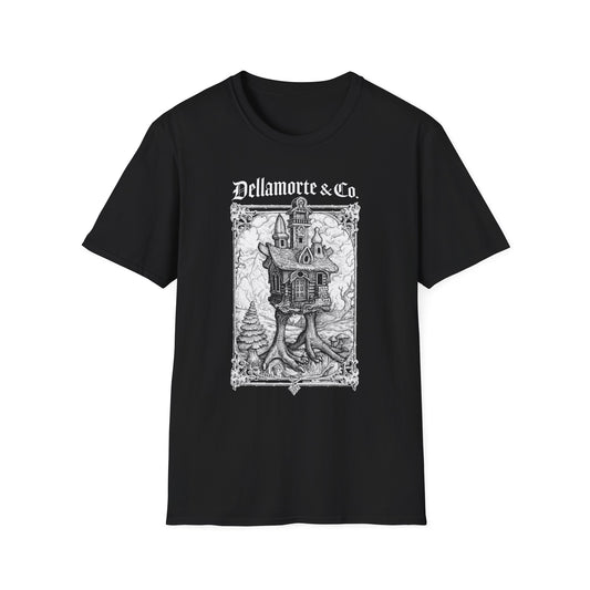 Baba Yaga Hut Shirt | Slavic Folklore Witch House Tee by Dellamorte Art | Chicken-Leg Hut T-Shirt | Dark Fairytale Gothic Apparel
