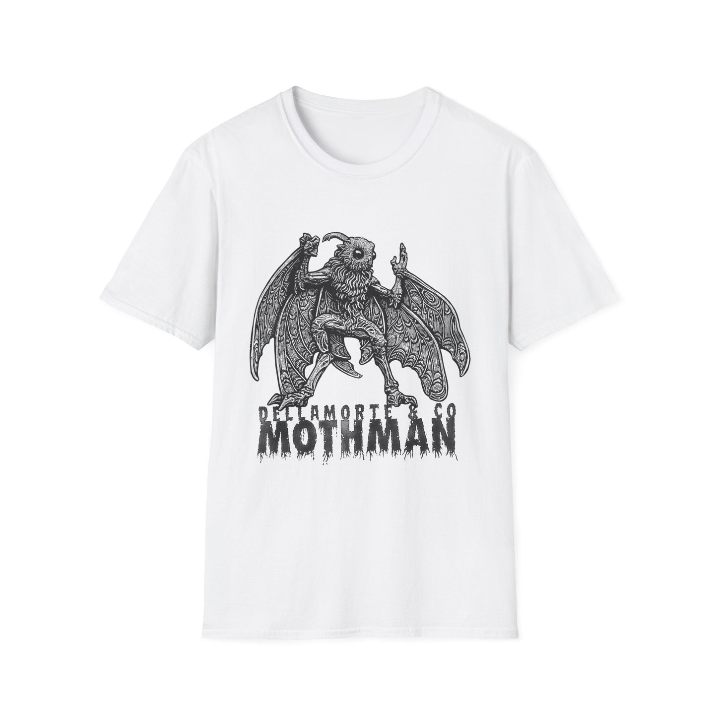 Mothman Shirt | Gothic Cryptid T-Shirt by Dellamorte | Appalachian Folklore Tee | Paranormal Creature Dark Halloween Art Apparel