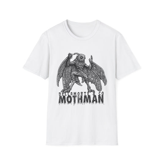 Mothman Shirt | Gothic Cryptid T-Shirt by Dellamorte | Appalachian Folklore Tee | Paranormal Creature Dark Halloween Art Apparel