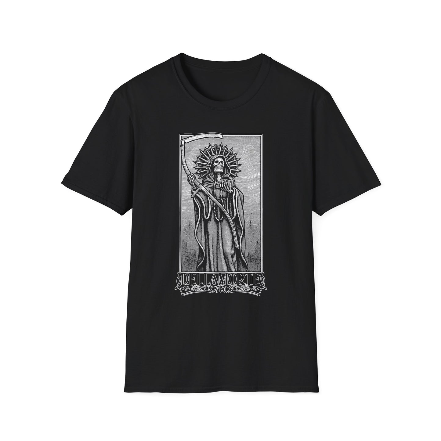 Santa Muerte Unisex T-Shirt, Gothic Grim Reaper Tee | Dellamorte Alternative Shirt, Halloween Gift, Day of the Dead Tee, Graphic Death Saint