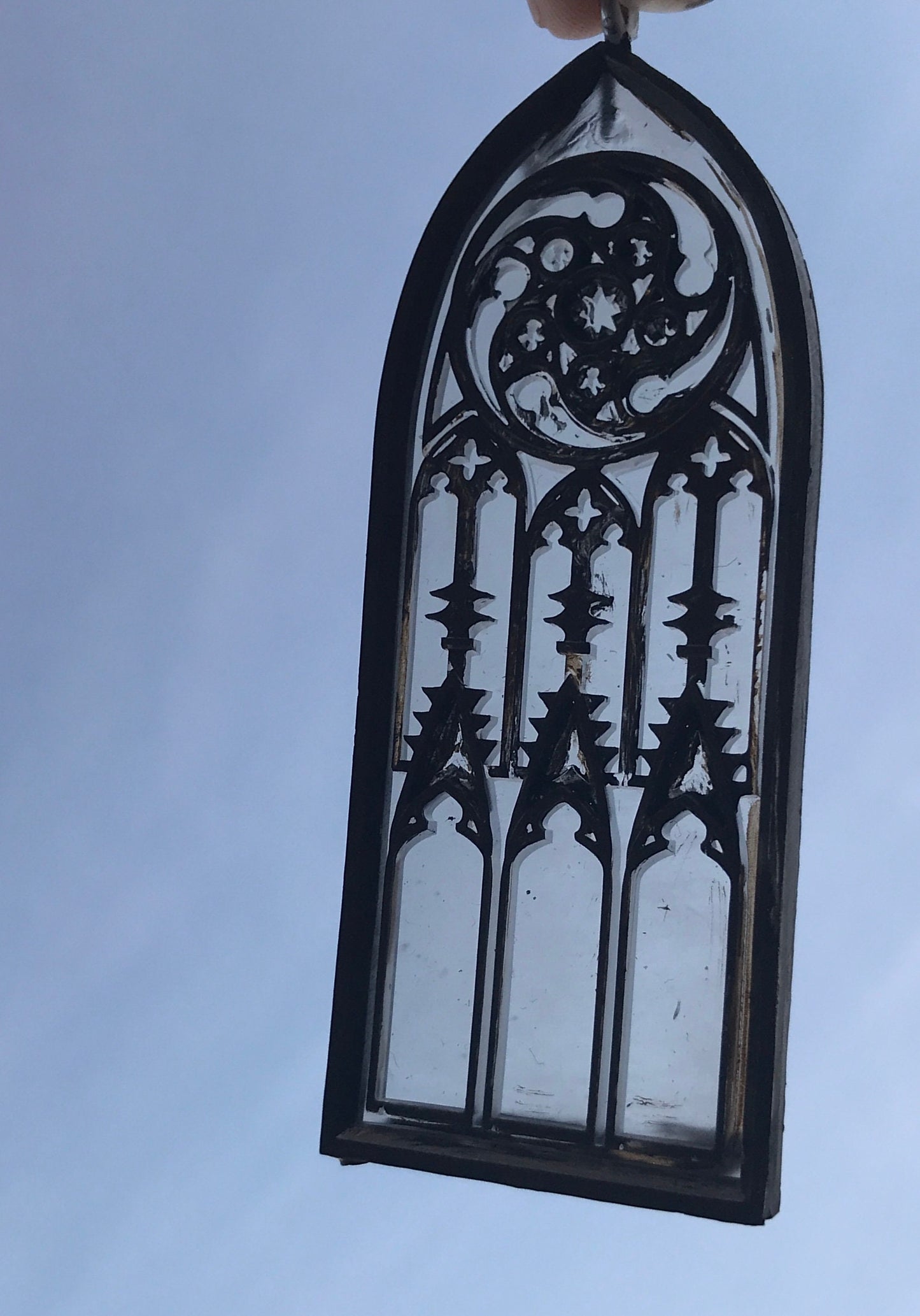 Gothic Cathedral Arch Ornament, Translucent | Unique Gothic Home Decor | Resin Medieval Architecture, Gothic Ornament Holiday Decor