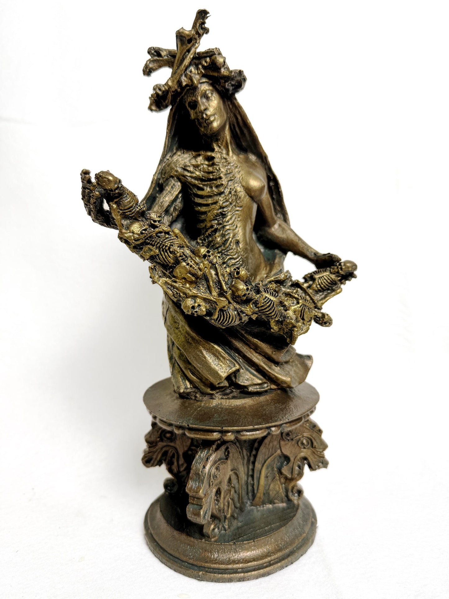Hel, Goddess of Death and the Underworld Bust, Hand Painted Resin Sculpture | Pagan Goddess Figurine | Altar Statue for Gothic Home Decor
