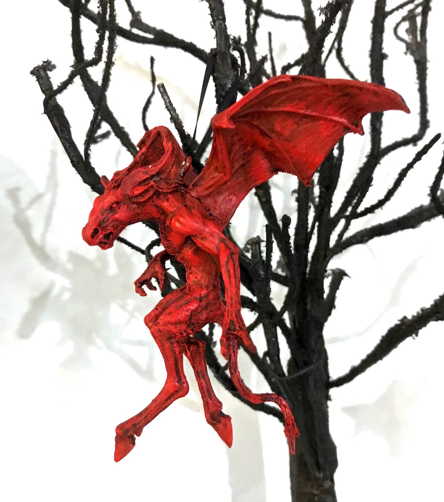 Jersey Devil Ornament, Hand Painted Resin Sculpture | Cryptozoology Creature Figurine | Urban Legend Jersey Devil Monster, Gothic Art Decor