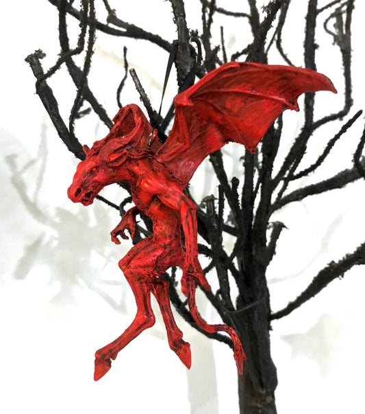 Jersey Devil Ornament, Hand Painted Resin Sculpture | Cryptozoology Creature Figurine | Urban Legend Jersey Devil Monster, Gothic Art Decor