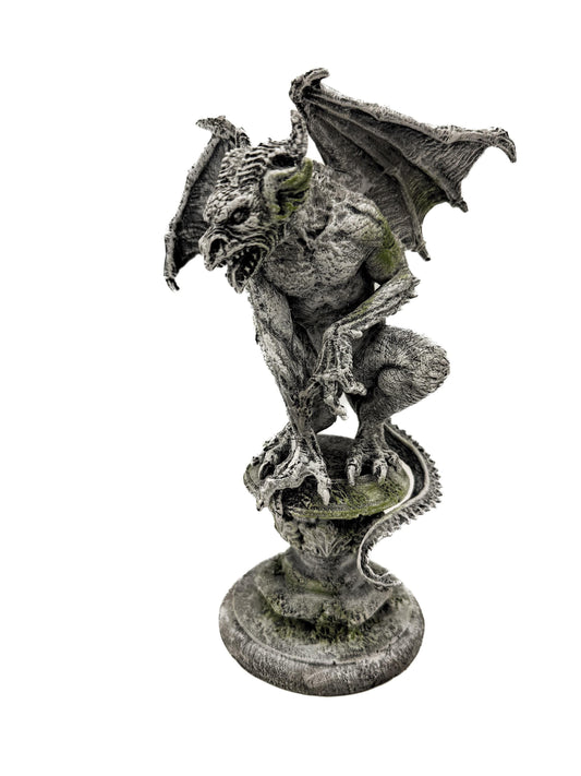 Gargoyle Statue, Hand Painted Resin | Legendary Medieval Monster Figurine | Demon Gargoyle Statue for Fantasy Art lover and Gamer Decor