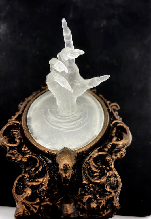 Spectral Hand Nightlight, Hand Painted Resin Sculpture | Victorian Gothic Night Light |  Ghost Hand Lighting for Gothic Fantasy Home Decor