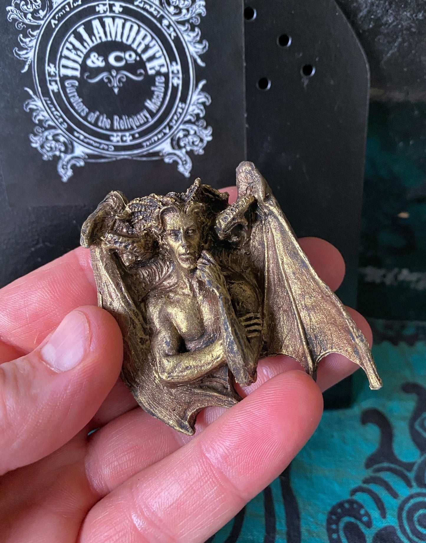 Lucifer Magnet, Hand Painted Resin Sculpture | Mythic Fantasy Decor | Lucifer Devil Demon Magnet for Fantasy and Gothic Decor
