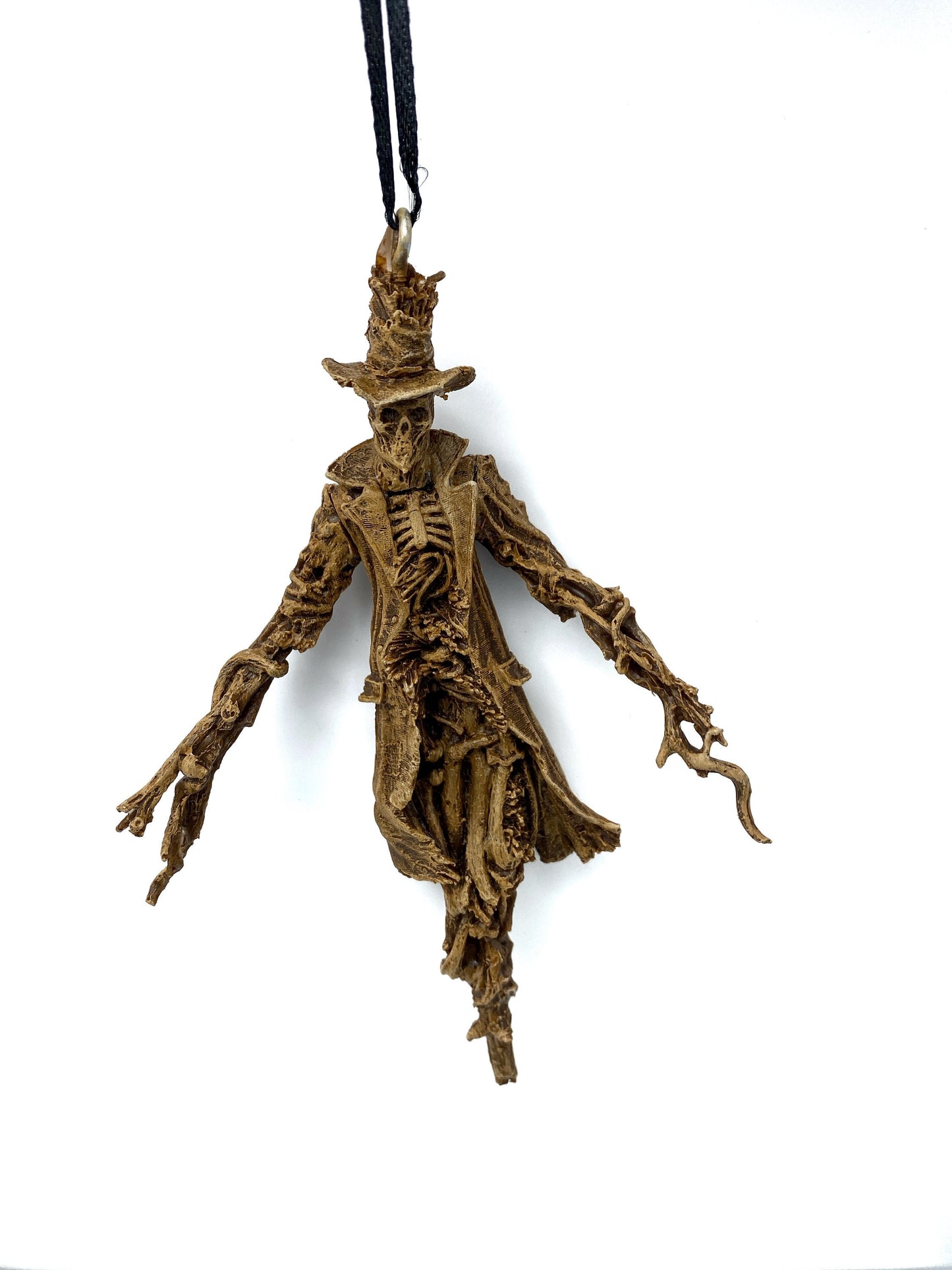 Scarecrow Ornament, Hand Painted Resin Sculpture | Gothic Halloween Nightmare Creature Figurine | Dark Folklore Art for Spooky Holiday Decor