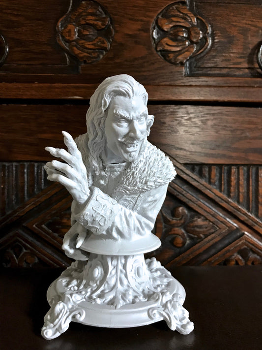 Dracula: Vlad the Impaler Bust | Legendary Vampire Figurine | Victorian Gothic Undead Creature | Dark Art Gift and Spooky Home Decor