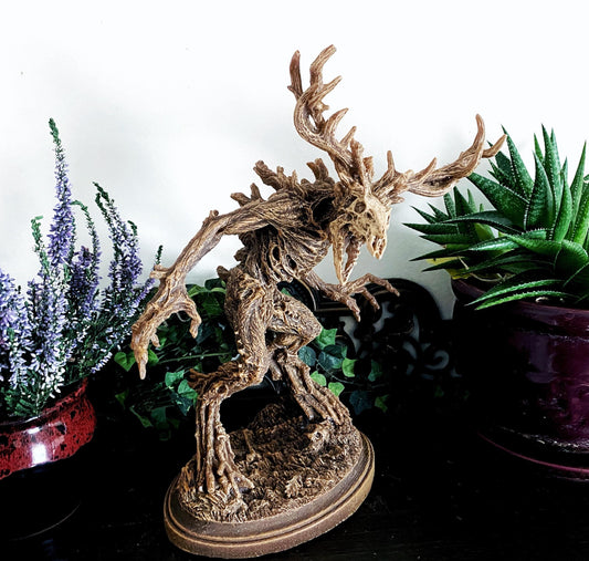 Leshen/ Wendigo Statue, Hand Painted Resin Sculpture | Mythical Creature Figurine | Folklore Legendary Wendigo Figurine. Fantasy Art Decor