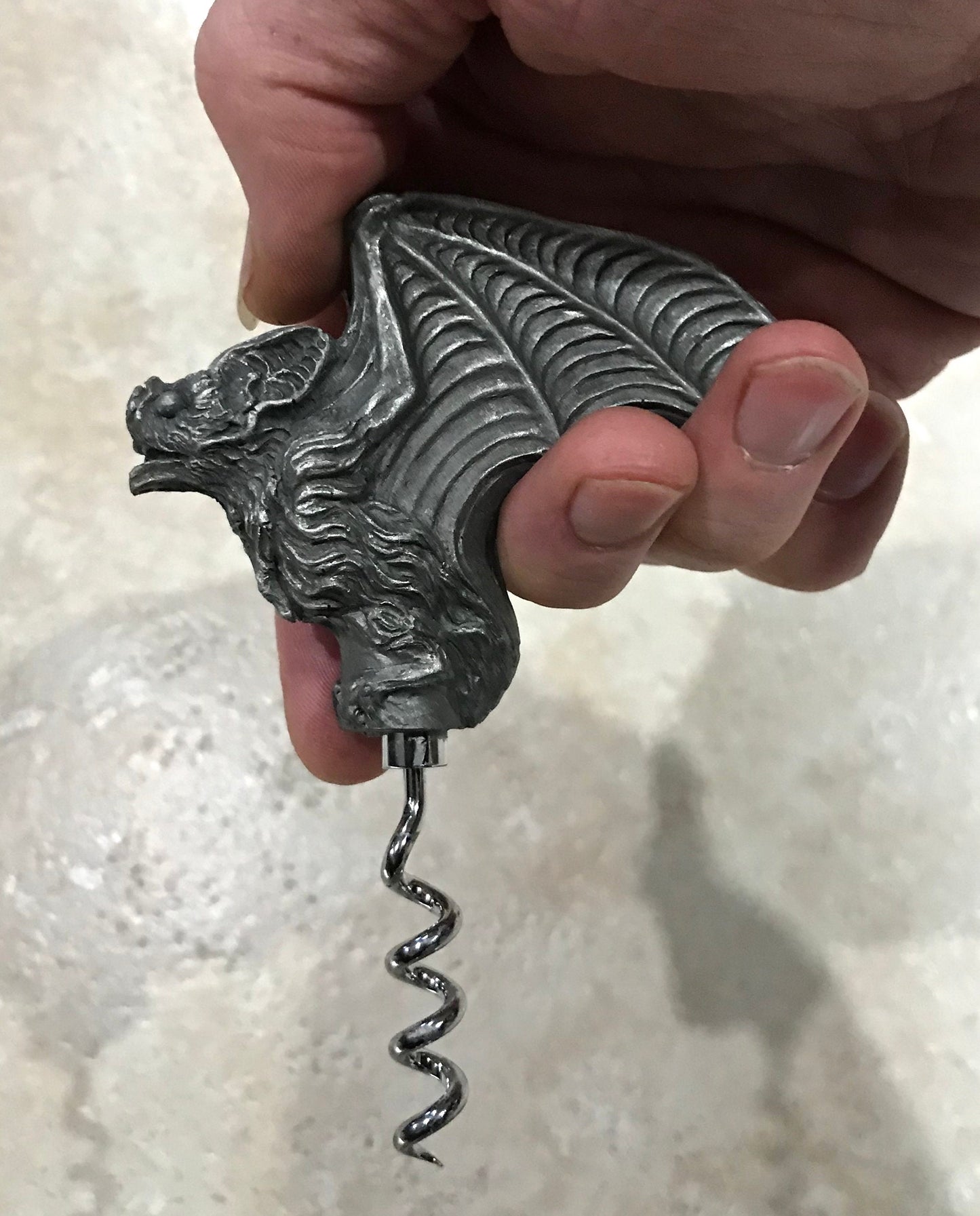 Vampire Bat Corkscrew, Hand Painted Resin | Gothic Vampire Barware | Unique Bat Cork Screw |Dark Fantasy Gothic Wine and Barware Gift