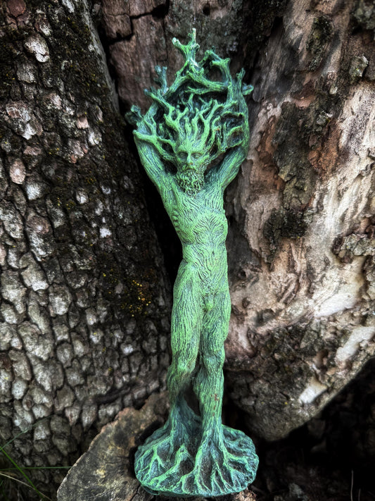 Green Man, Cernunnos Statue, 9" version, Green Finish