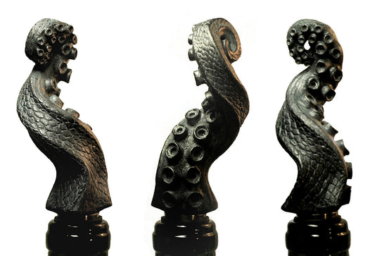 Kraken Tentacle Winestopper, Hand Painted Resin | Gothic Nautical Barware | Octopus Tentacle Bottle Stopper, Gothic Wine and Barware Gift