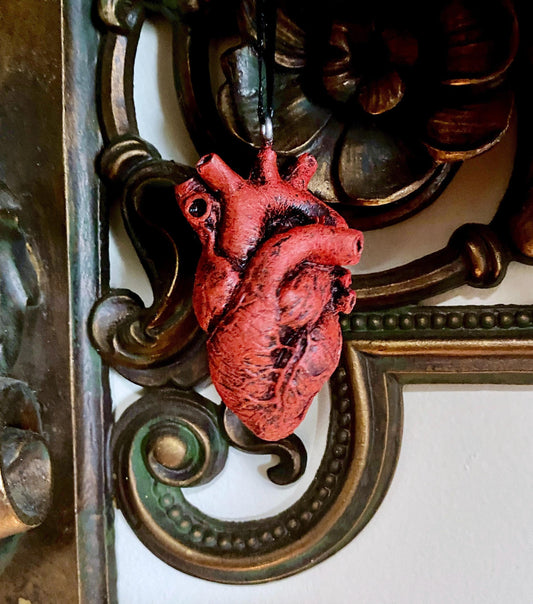 Anatomical Human Heart Ornament | Unique Gothic Home Decor | Resin Sculpture Anatomy Heart, Medical Gift and Gothic Holiday Decor