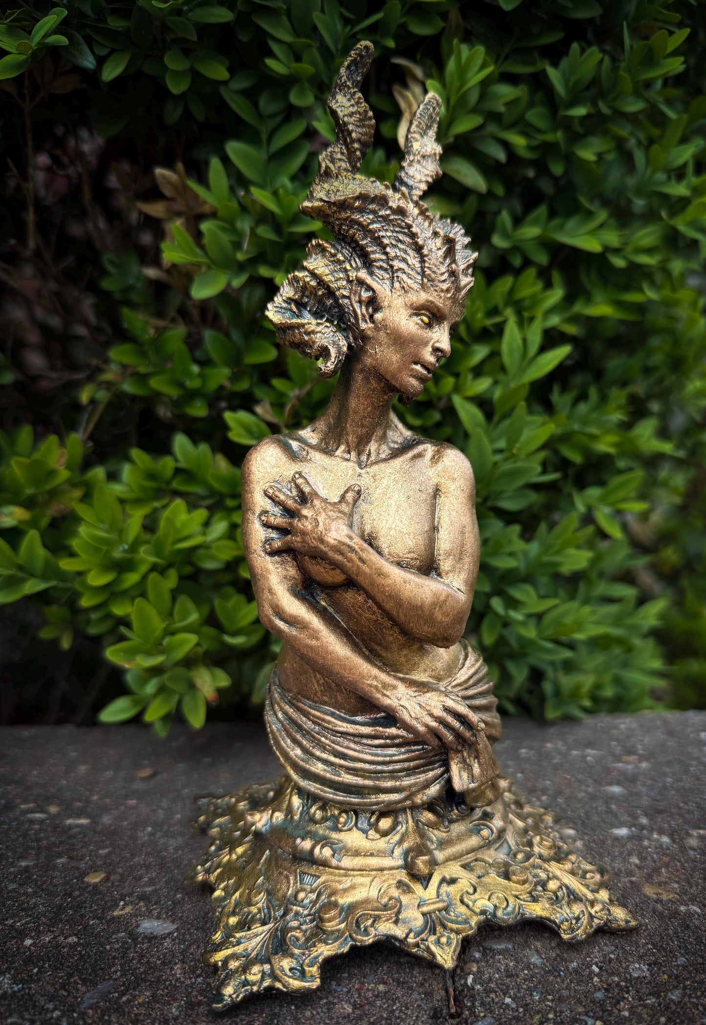 Demeter's Grief Statue, Hand Painted Resin Sculpture | Mythical Goddess Figurine | Gothic Dark Fantasy Art