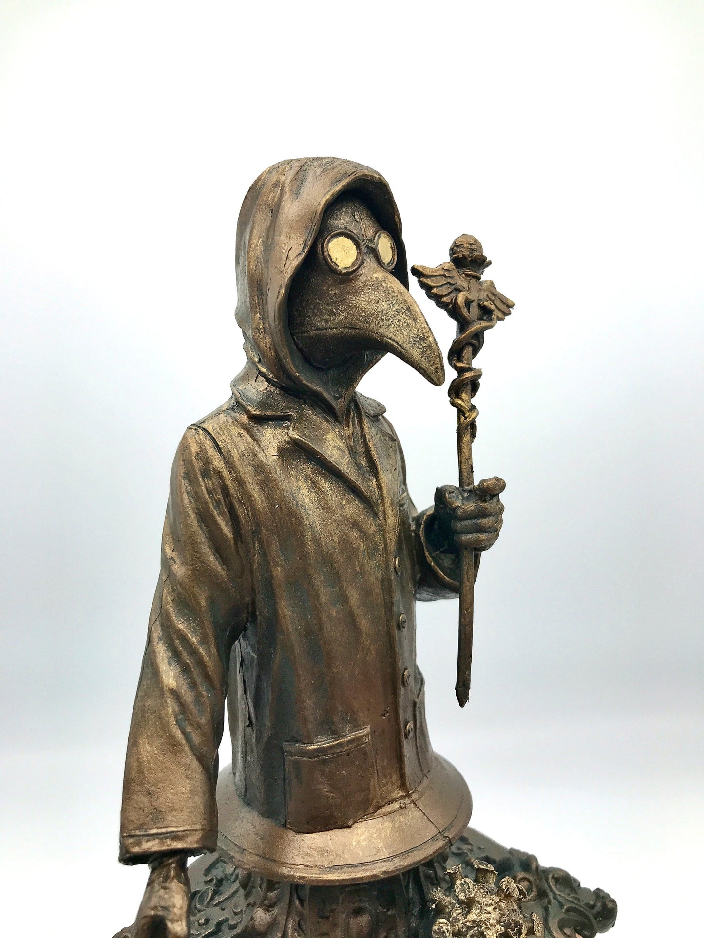 Healthcare Worker Bust, Plague Doctor Variant, Bronze Finish, Doctors Without Borders Charity