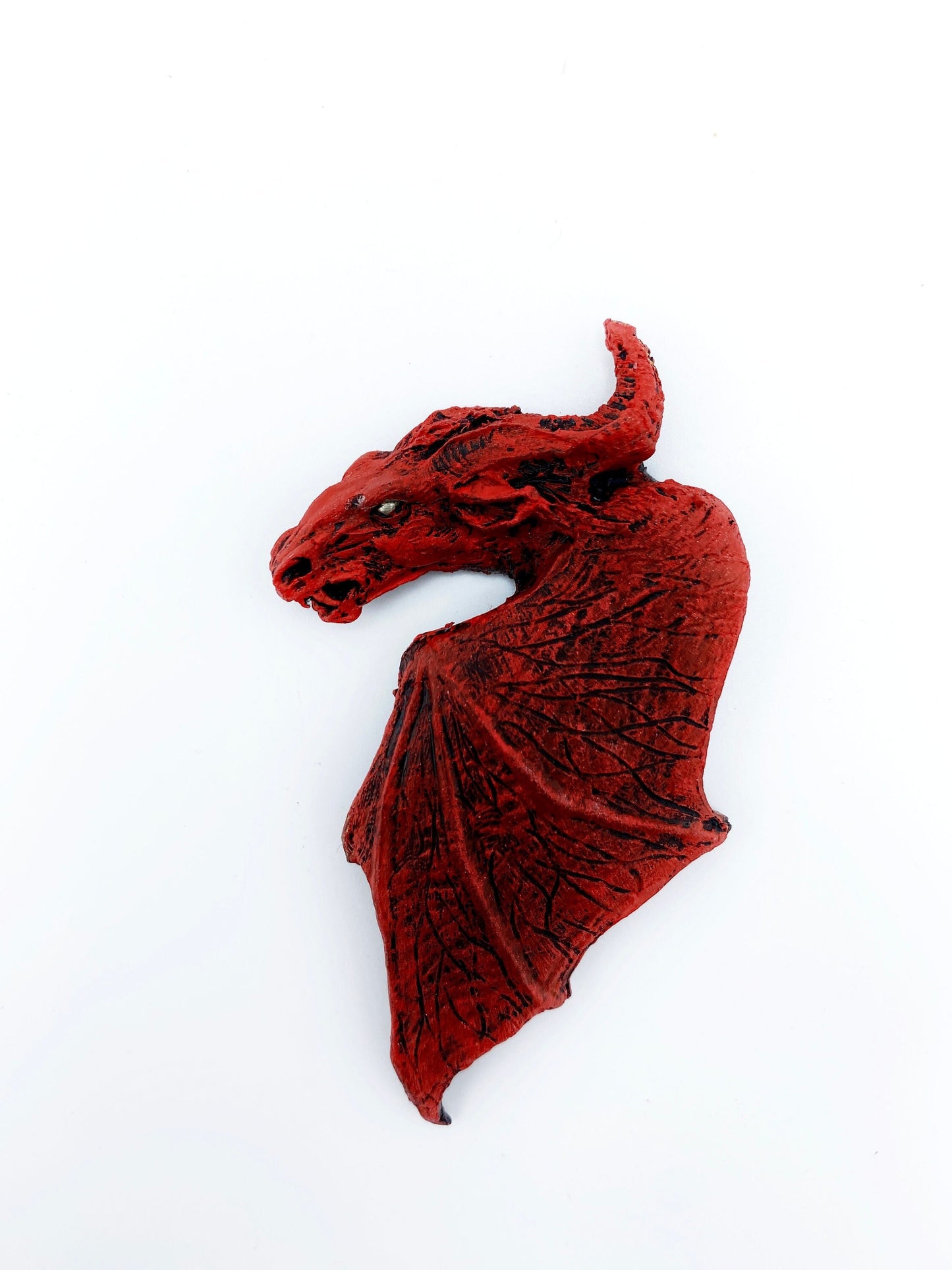 Jersey Devil Magnet, Hand Painted Resin Sculpture | Cryptid Fantasy Decor | Urban Legend Jersey Devil Magnet for Horror and Gothic Decor