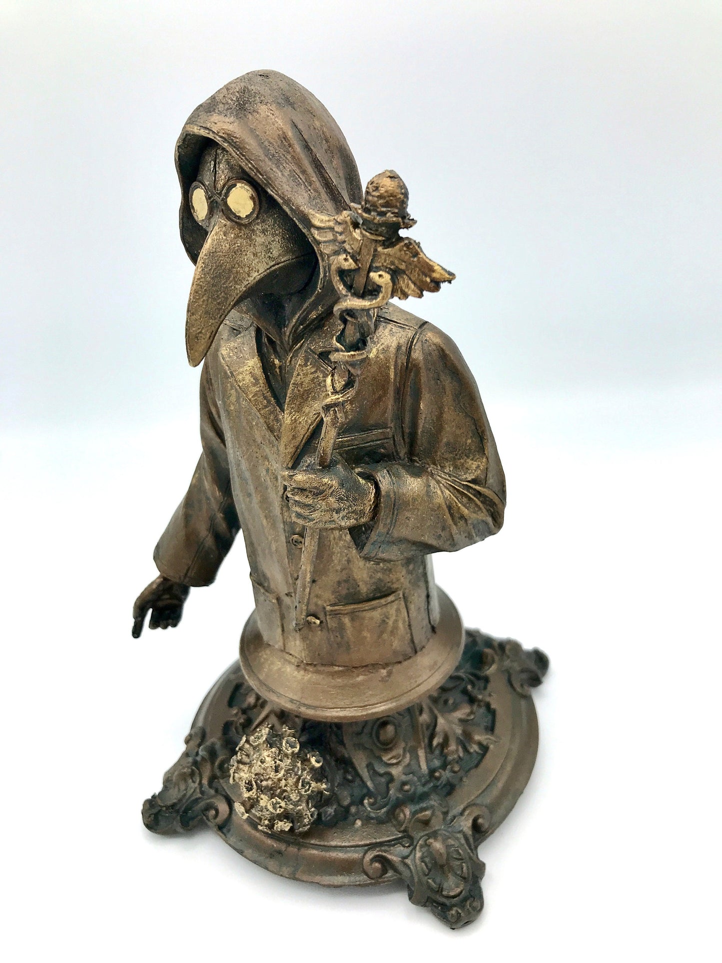 Healthcare Worker Bust, Plague Doctor Variant, Bronze Finish, Doctors Without Borders Charity
