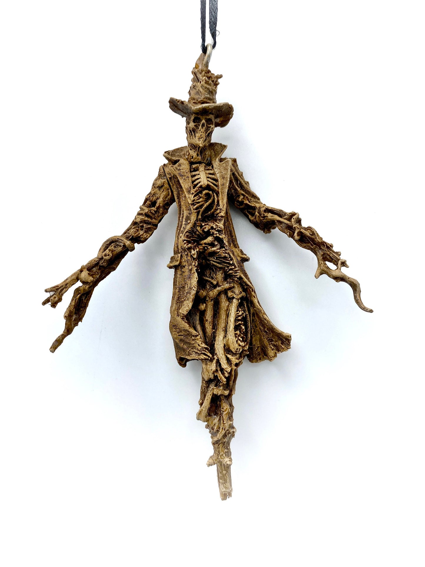 Scarecrow Ornament, Hand Painted Resin Sculpture | Gothic Halloween Nightmare Creature Figurine | Dark Folklore Art for Spooky Holiday Decor
