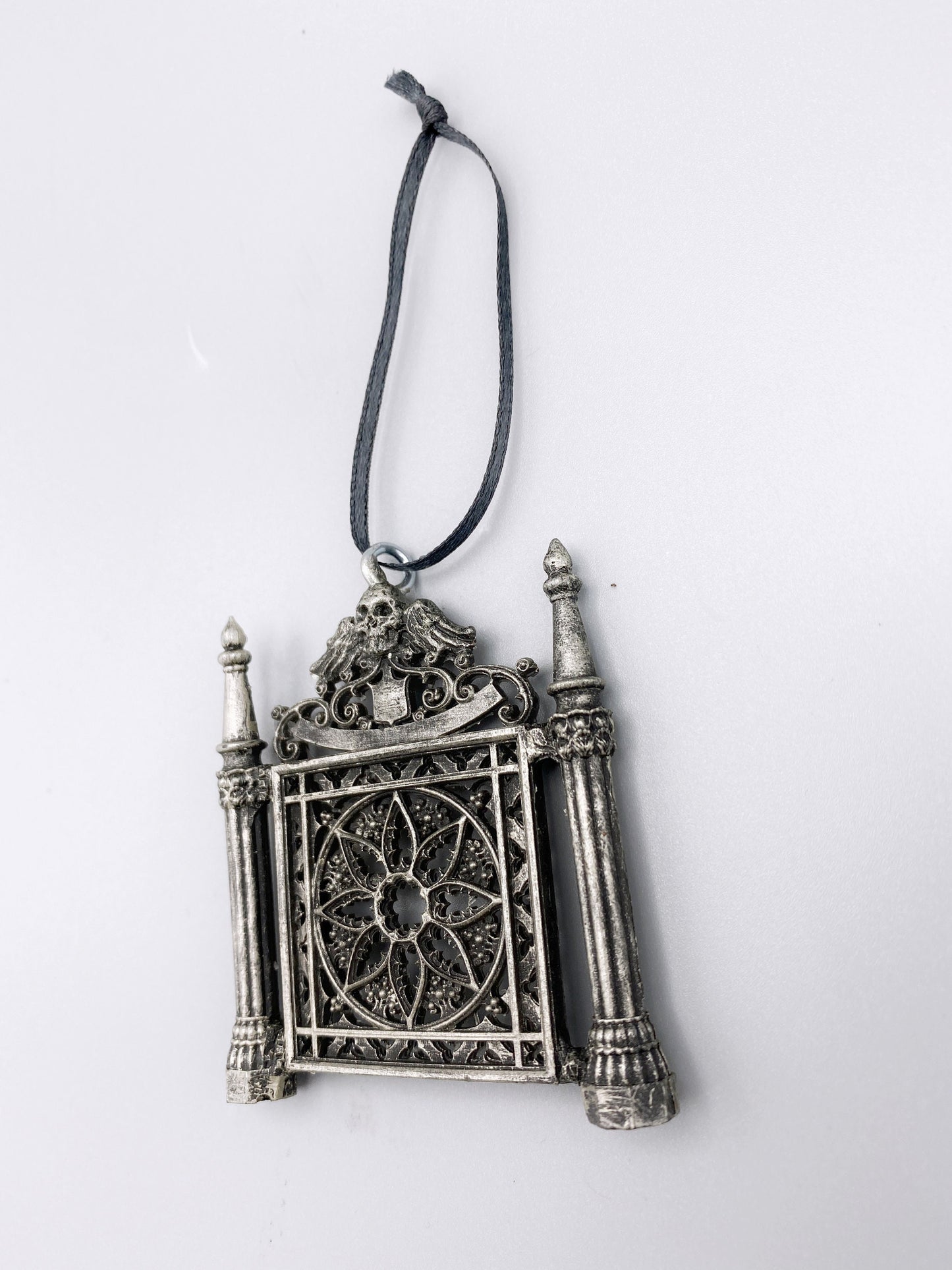Cemetery Gates Ornament, Hand Painted Resin Sculpture |Occult Folklore Figurine | New Orleans Graveyard Gate Ornament for Holiday Decor