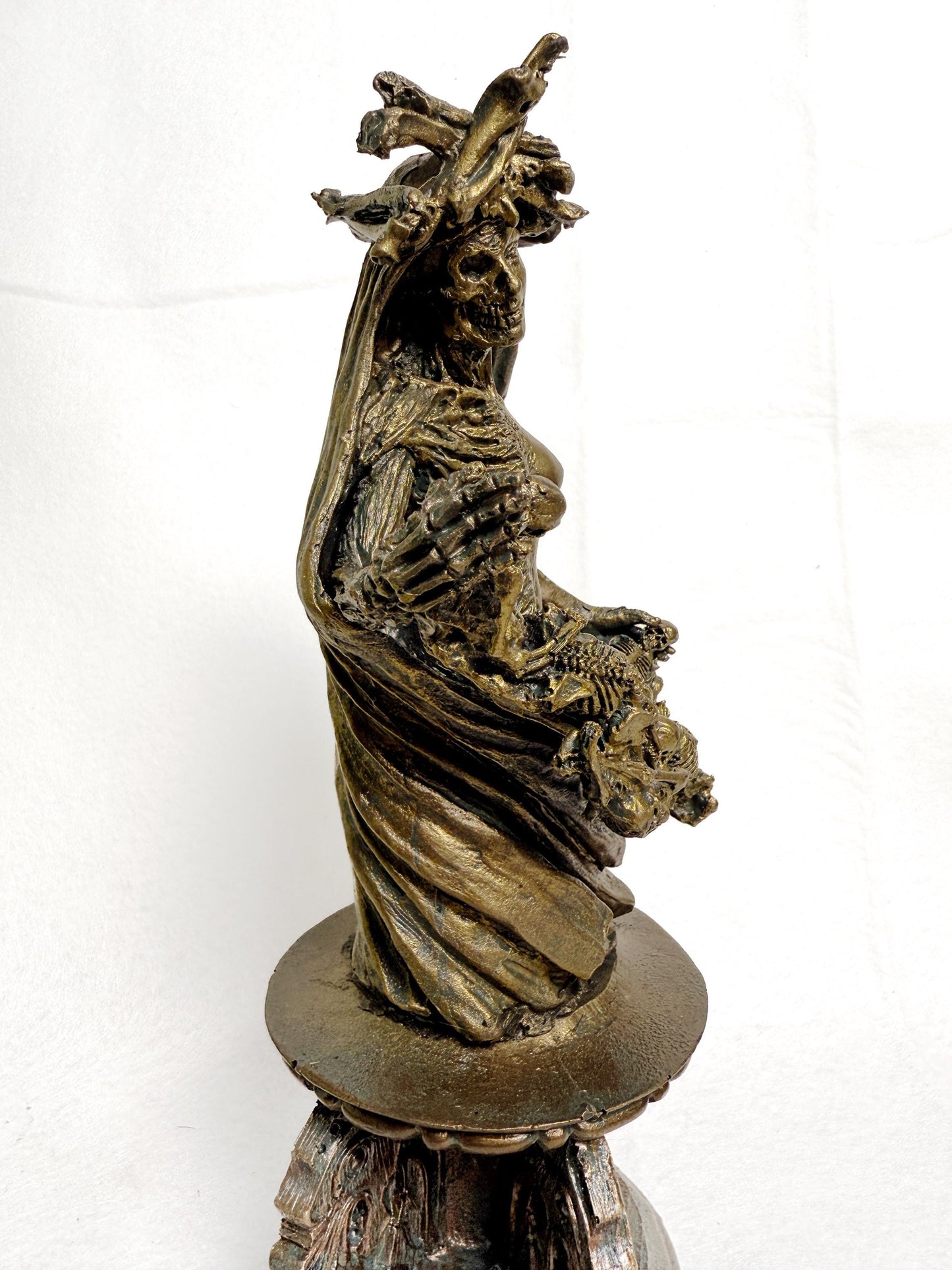 Hel, Goddess of Death and the Underworld Bust, Hand Painted Resin Sculpture | Pagan Goddess Figurine | Altar Statue for Gothic Home Decor
