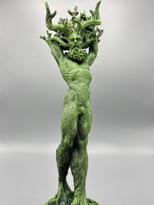 Green Man, Cernunnos Statue, Green Finish