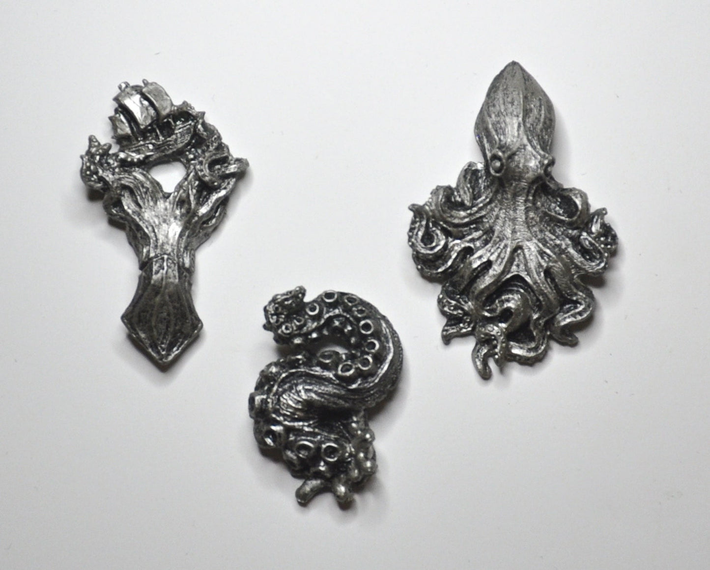 Set of Kraken Magnets- Octopus, Squid, Tentacle | Hand Painted Resin Sculpture | Nautical Decor| Kraken Magnets for Fantasy and Gothic Decor