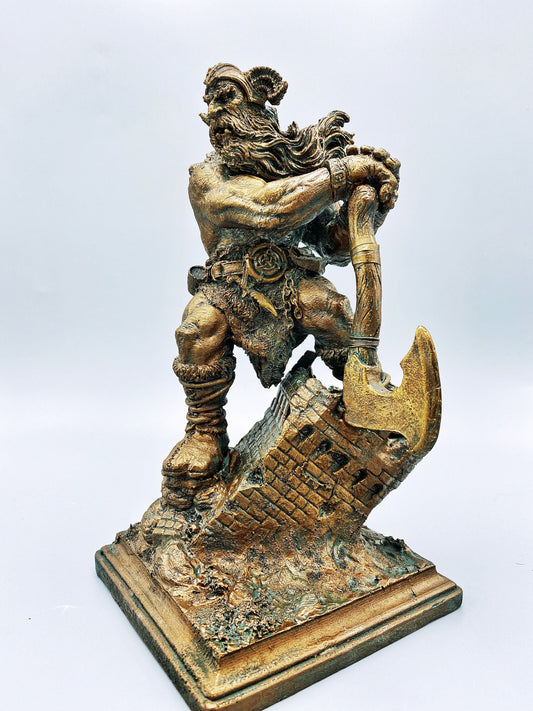 Frost Giant Statue, Hand Painted Resin Sculpture | Mythical Viking Creature Figurine | Legendary Norse Mythology Figurine. Fantasy Art Decor