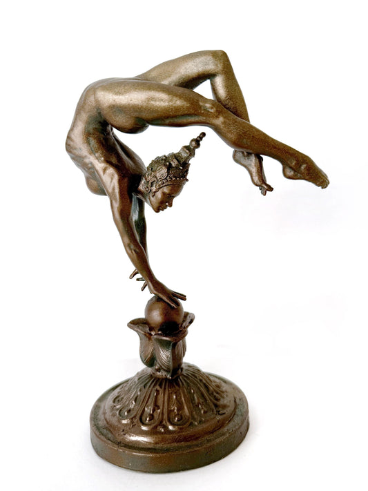 Grace in Balance, Contortionist Dancer Statue, Hand Painted Resin | Exotic Yoga Acrobat Figurine | Thai Dancer Statue for Yoga Lovers