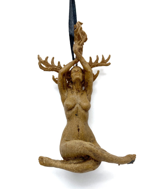 Prakrit Shakti: The Awakening Spirit, Hand Painted Resin Ornament |  Mythical Yoga Meditation Figurine | Goddess Ornament for Yoga Lovers