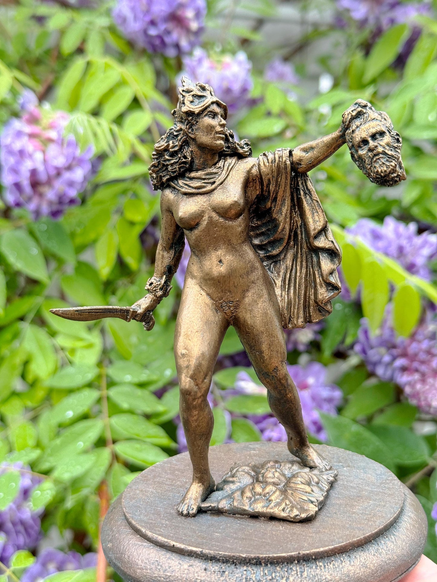 Refuse/Resist: Judith and Holofernes Statue, Hand Painted Resin Sculpture | Biblical Legend Figurine| Warrior Woman Art for Fantasy Art Gift