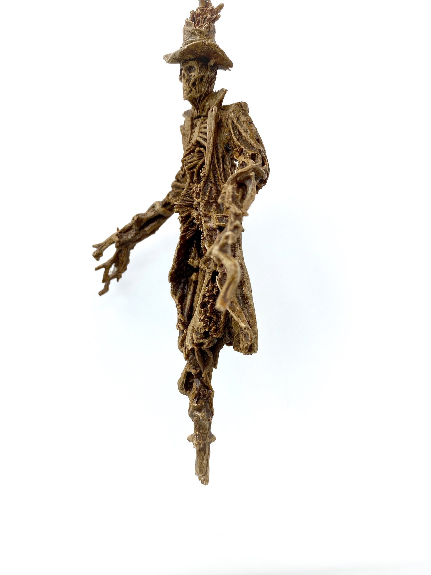 Scarecrow Ornament, Hand Painted Resin Sculpture | Gothic Halloween Nightmare Creature Figurine | Dark Folklore Art for Spooky Holiday Decor