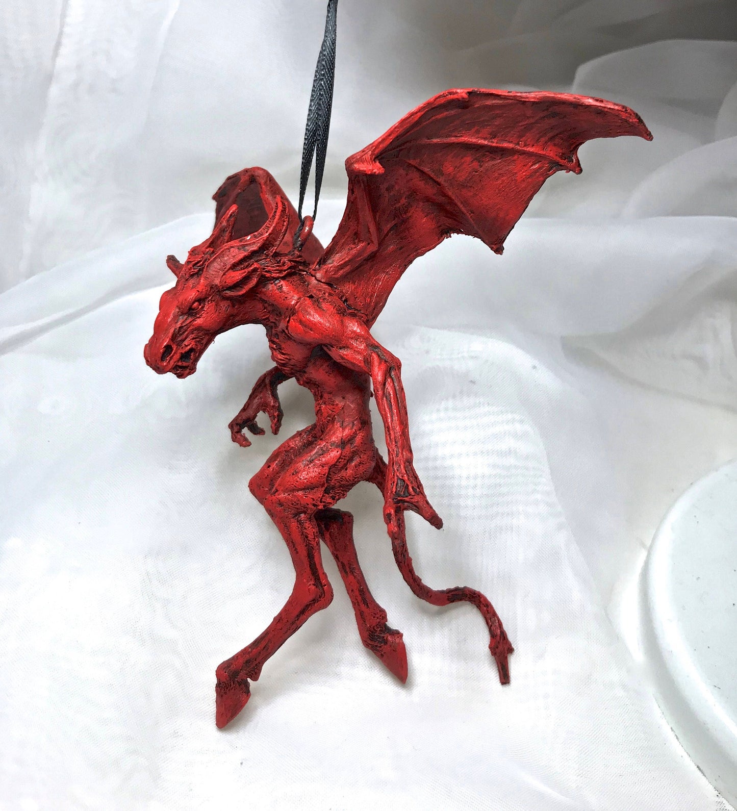 Jersey Devil Ornament, Hand Painted Resin Sculpture | Cryptozoology Creature Figurine | Urban Legend Jersey Devil Monster, Gothic Art Decor