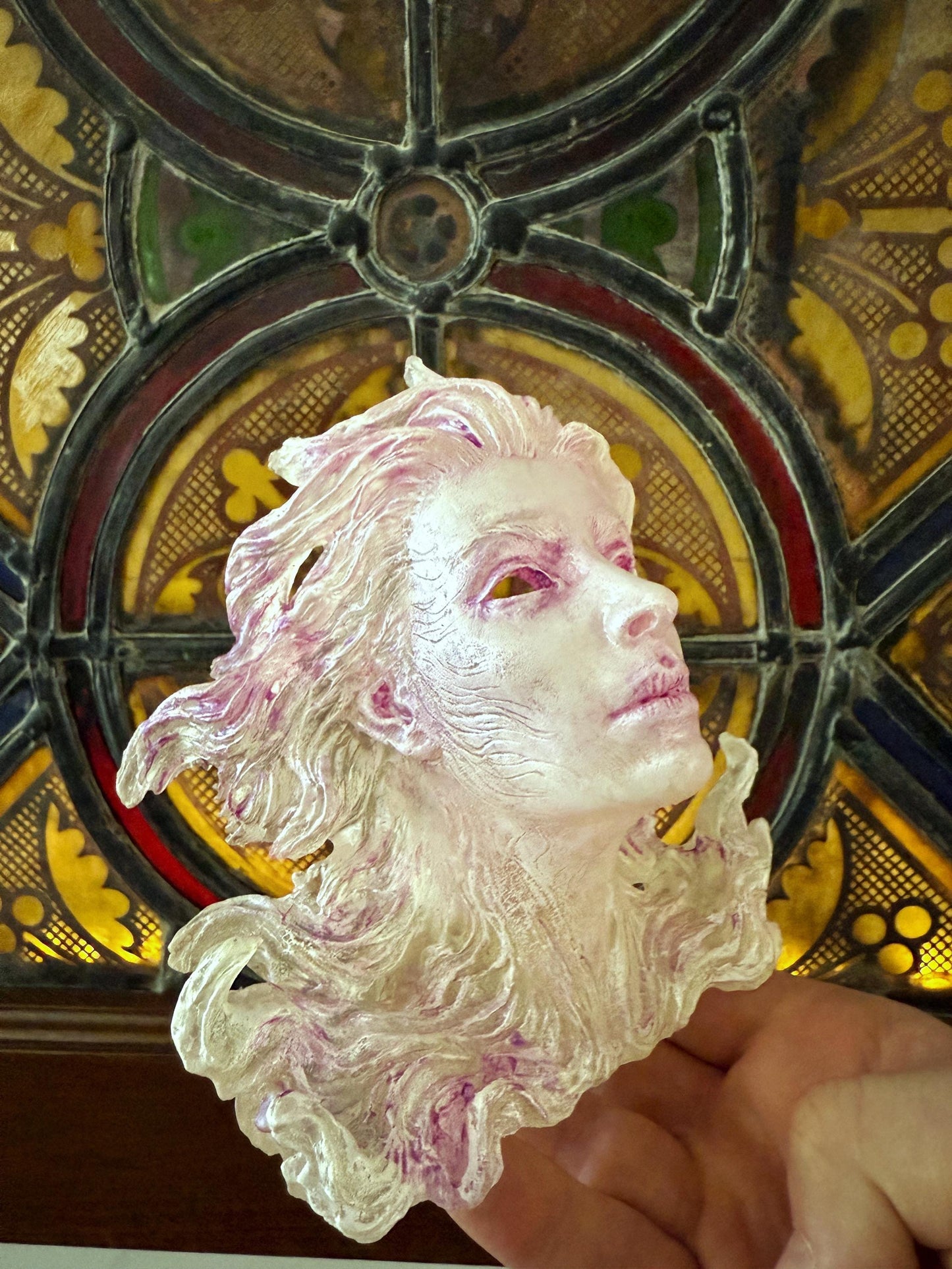 Spirit Summoning Sculpture, with LED Tea Light, Hand Painted Resin Statue | Spooky Gothic Light Feature | Ghost Light for Gothic Home Decor
