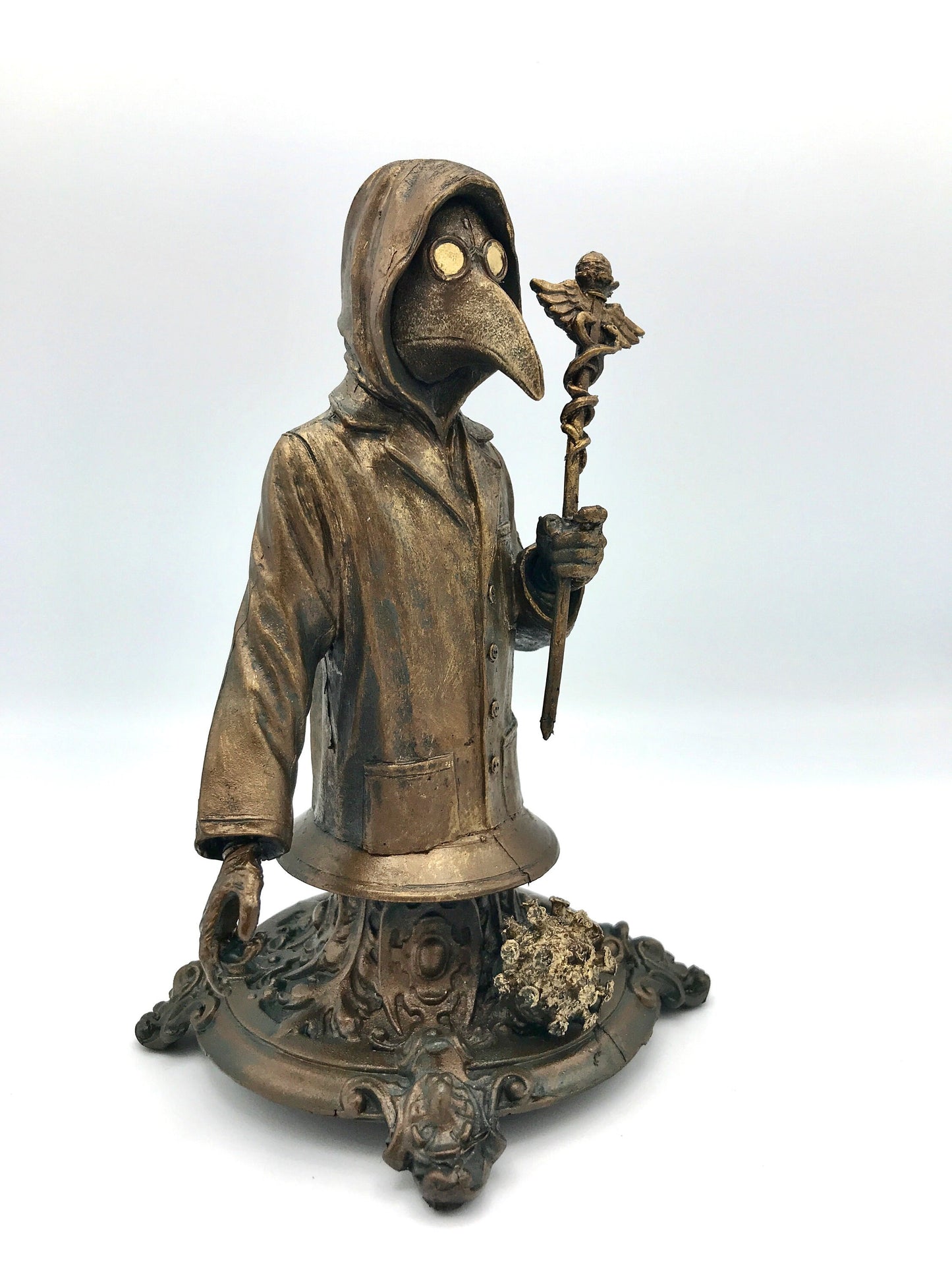 Healthcare Worker Bust, Plague Doctor Variant, Bronze Finish, Doctors Without Borders Charity