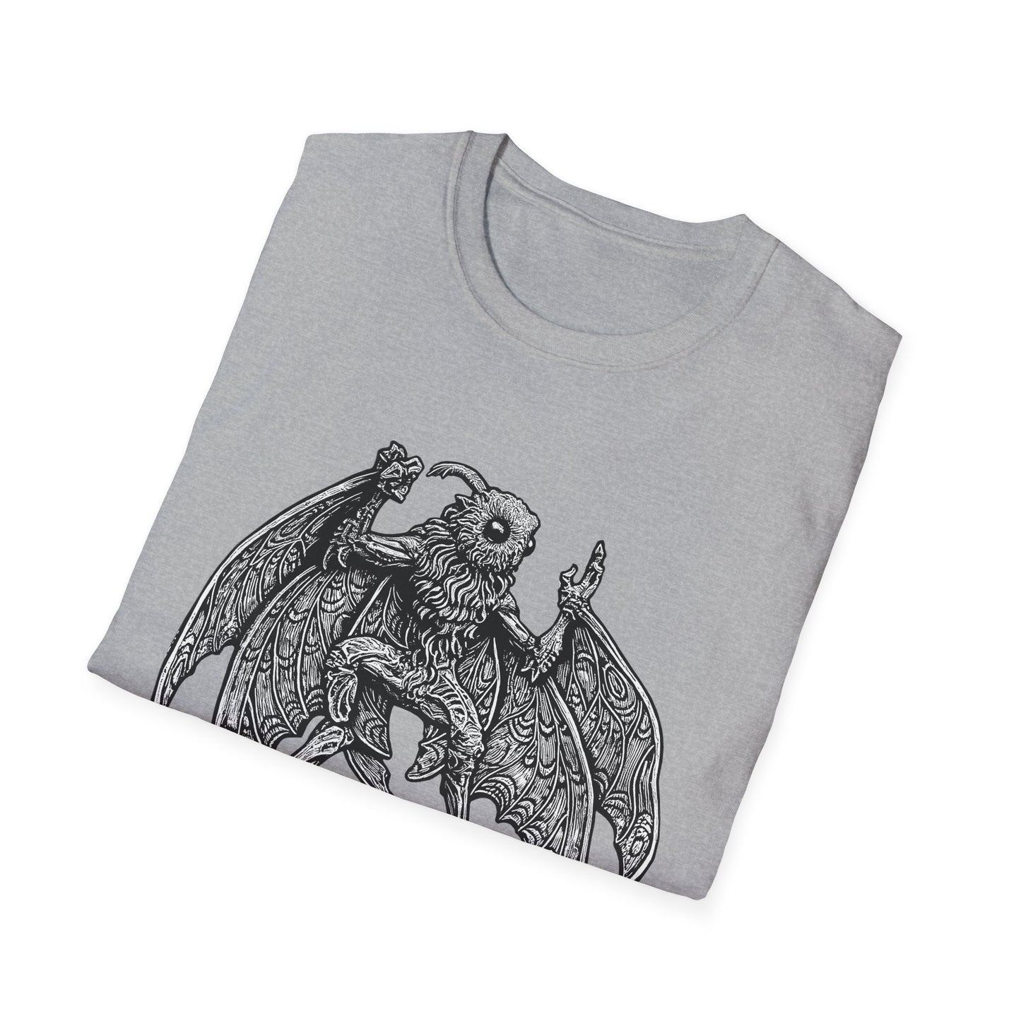Mothman Shirt | Gothic Cryptid T-Shirt by Dellamorte | Appalachian Folklore Tee | Paranormal Creature Dark Halloween Art Apparel