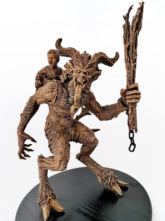 Krampus Statue, Large Version,  Hand Painted Resin Sculpture | Mythical Creature Figurine | Dark Christmas Demon, Gothic Folklore Decor