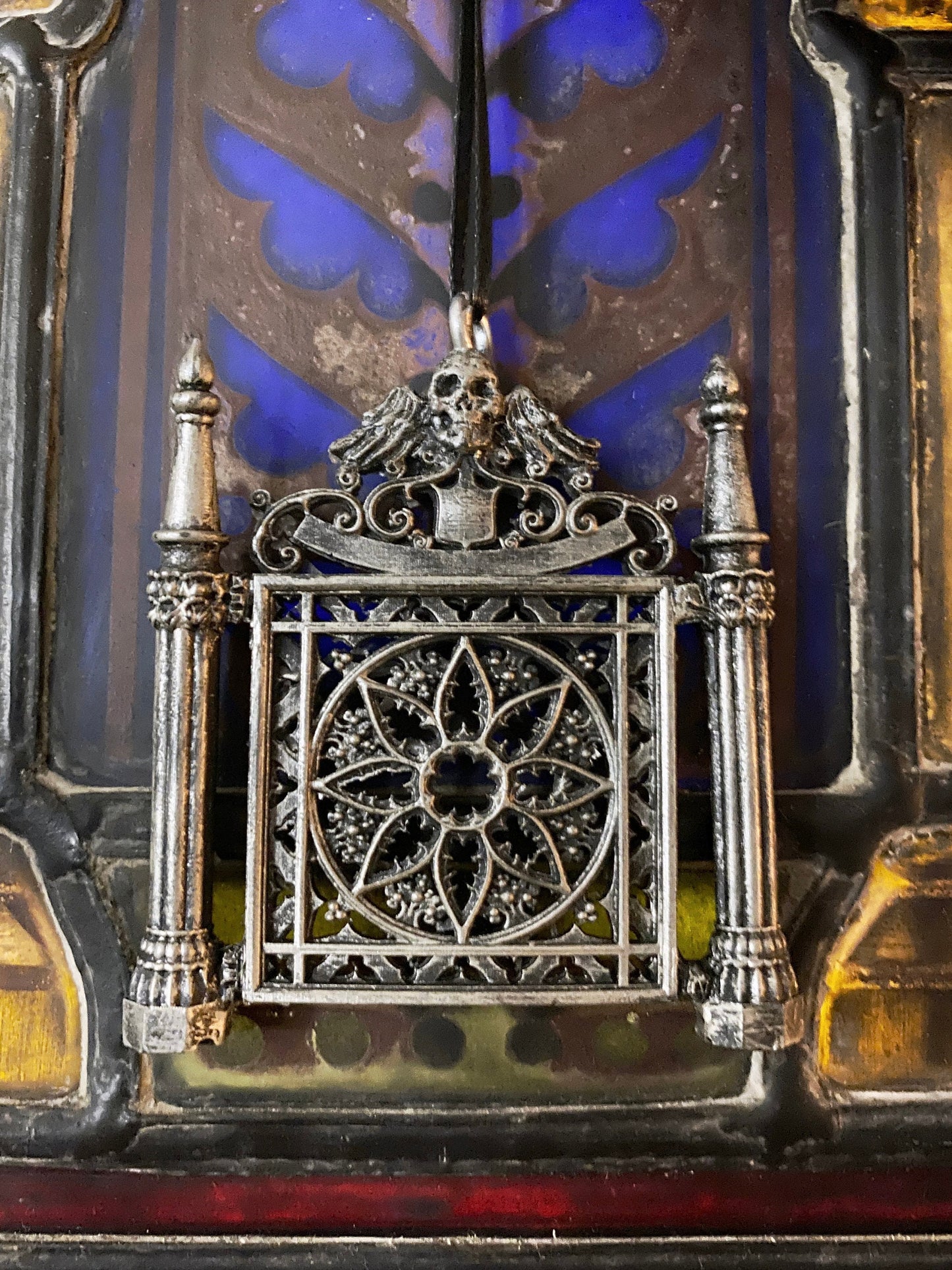 Cemetery Gates Ornament, Hand Painted Resin Sculpture |Occult Folklore Figurine | New Orleans Graveyard Gate Ornament for Holiday Decor