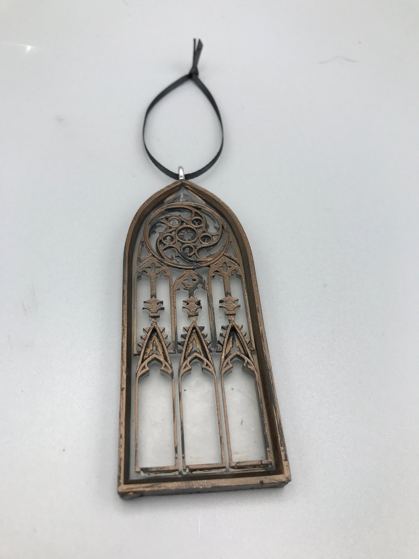 Gothic Cathedral Arch Ornament, Translucent | Unique Gothic Home Decor | Resin Medieval Architecture, Gothic Ornament Holiday Decor