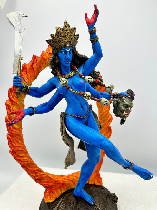 Kali Goddess Statue, Full Color Resin Sculpture |Mythological Figurine |Myths and Legends Hindu Statue |Mythic Altar Statue for Home Decor